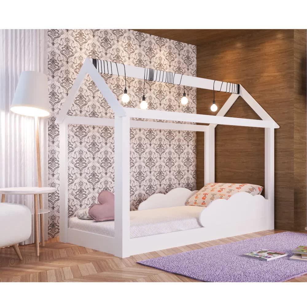 Cama Infantil Montessoriana Nuvem 100% MDF - Casatema Branco