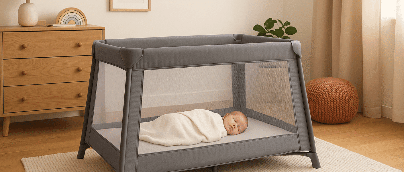 Berço portátil é adequado para recém-nascidos