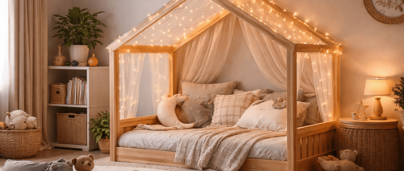 Cama montessoriana com casinha