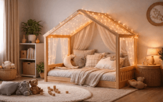 Cama montessoriana com casinha