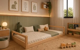 Como fazer a transição do berço para a cama montessoriana? Veja sinais, segurança, rotina e adaptação do sono infantil.