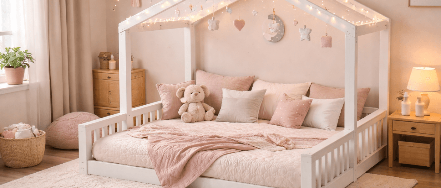 Cama montessoriana menina casinha