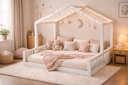 Cama montessoriana menina casinha