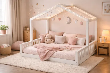 Cama montessoriana menina casinha