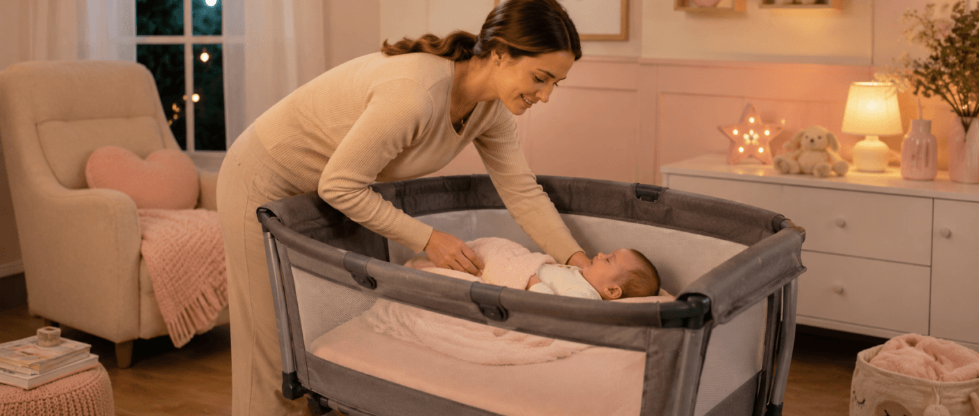 Como garantir a segurança no berço portátil? Veja cuidados essenciais com colchão, montagem e sono seguro do bebê.