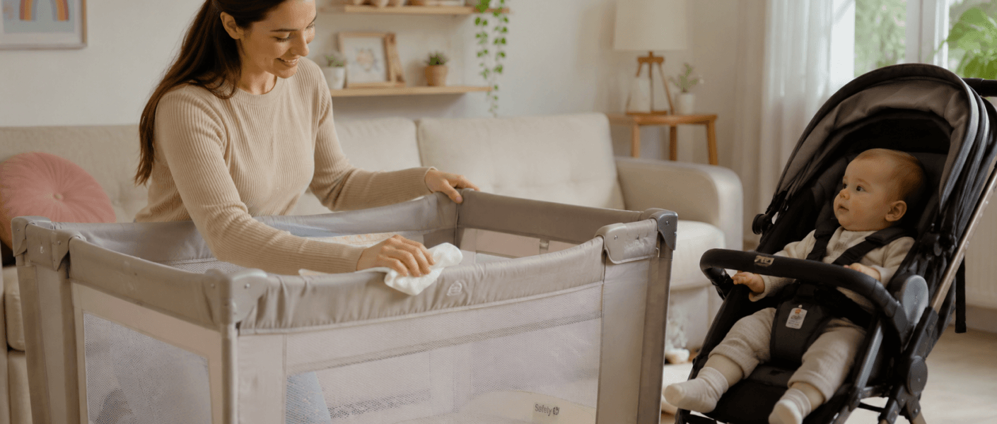 Como limpar berço portátil corretamente? Veja cuidados com colchão, tecido, mofo e higiene segura para o bebê.