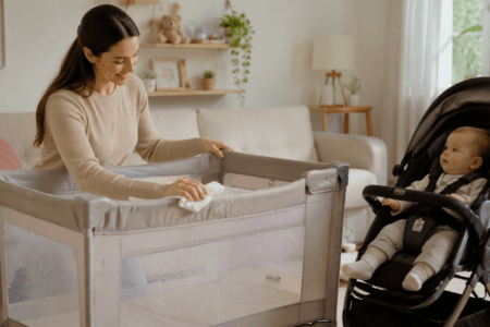 Como limpar berço portátil corretamente? Veja cuidados com colchão, tecido, mofo e higiene segura para o bebê.