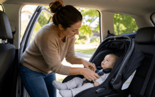 Como saber se o cinto está bem ajustado no bebê conforto? Veja sinais de segurança, teste da pinça e posição correta.