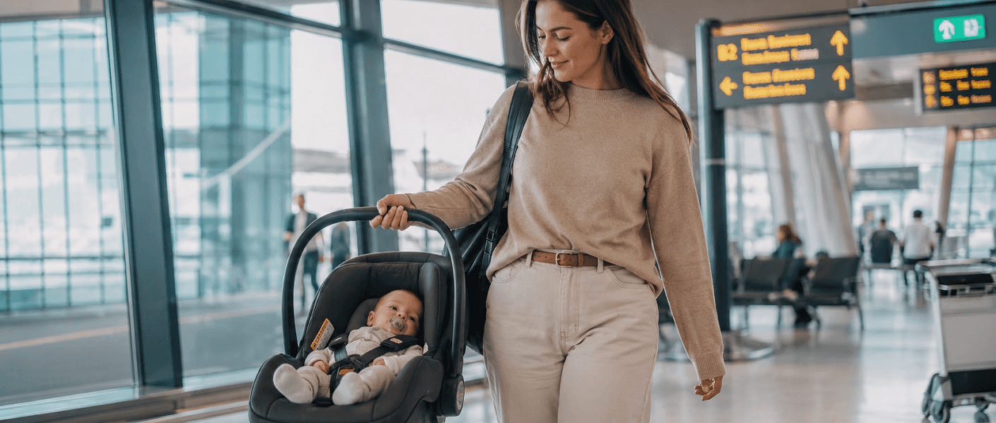 Bebê conforto pode ser levado no avião? Veja regras, segurança e cuidados para viajar com bebês.