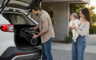 Carrinho de bebê com fechamento automático é confiável? Entenda segurança, travas, freios e cuidados antes de usar.