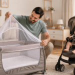 Qual o melhor sistema de fechamento para berço portátil? Veja critérios de segurança, travas e praticidade.