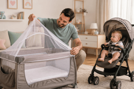 Qual o melhor sistema de fechamento para berço portátil? Veja critérios de segurança, travas e praticidade.