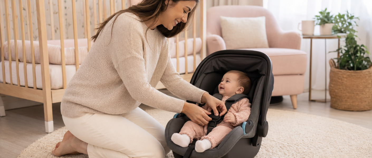 Como identificar um bebê conforto de qualidade? Confira certificação, estrutura, tamanho, ajuste e instalação segura.