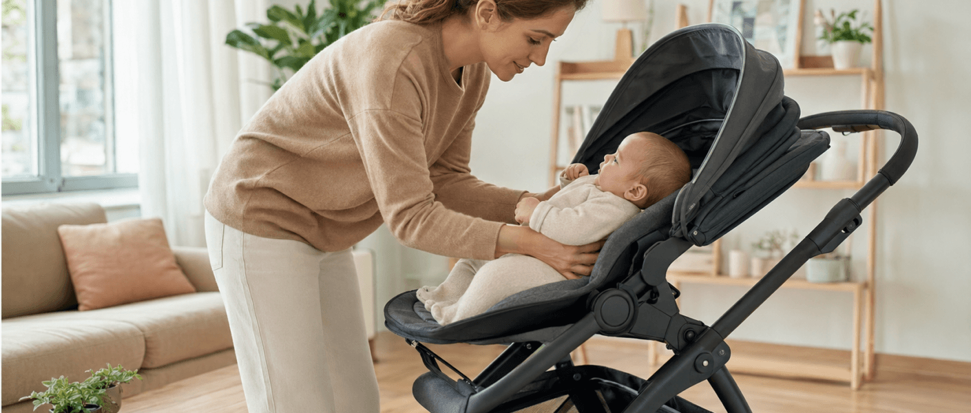 Carrinho de bebê com encosto ajustável é mais confortável? Entenda como a regulagem influencia postura, descanso e segurança.