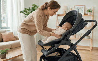Carrinho de bebê com encosto ajustável é mais confortável? Entenda como a regulagem influencia postura, descanso e segurança.