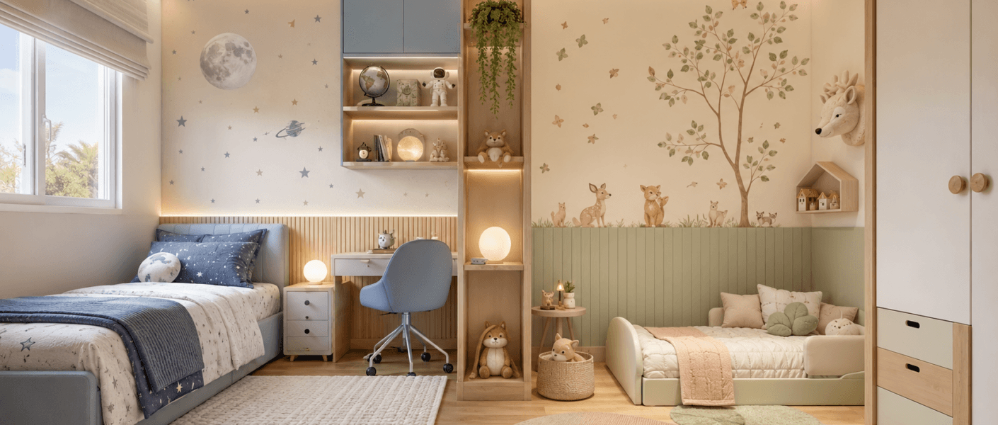 Como decorar um quarto compartilhado sem perder a identidade de cada filho?