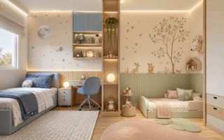Como decorar um quarto compartilhado sem perder a identidade de cada filho?