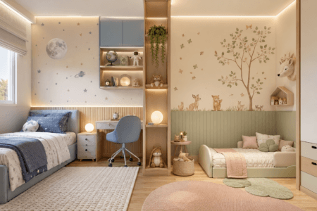 Como decorar um quarto compartilhado sem perder a identidade de cada filho?