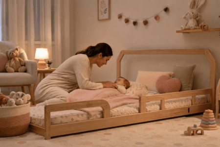Como evitar erros na compra da cama montessoriana? Veja segurança, medidas, colchão e transição infantil.