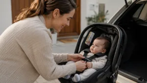 Como escolher um bebê conforto para o primeiro filho? Veja segurança, instalação, tamanho e uso correto desde o nascimento.