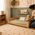 O que avaliar antes de comprar uma cama montessoriana? Veja idade, segurança, colchão, estrutura e ambiente.