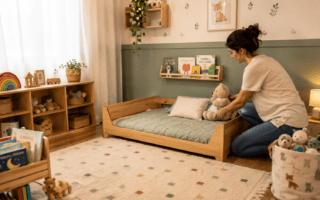 O que avaliar antes de comprar uma cama montessoriana? Veja idade, segurança, colchão, estrutura e ambiente.