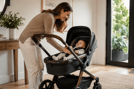 Carrinho de bebê com ajuste de altura é vantajoso? Entenda benefícios ergonômicos, conforto e limitações do recurso.