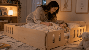 Cama montessoriana modular é uma boa escolha? Entenda segurança, adaptação, vantagens e limites antes de decidir.
