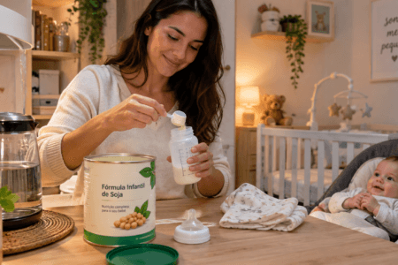 Fórmula infantil de soja: quando pode ser uma opção? Entenda indicações, limitações e cuidados na alimentação do bebê.