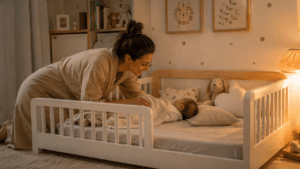 Cama montessoriana com grade baixa ou alta: qual é melhor? Entenda segurança, quedas, idade e escolha da grade.