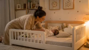 Cama montessoriana com grade baixa ou alta: qual é melhor? Entenda segurança, quedas, idade e escolha da grade.