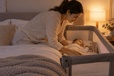 Berço acoplado é melhor que deixar o bebê no quarto separado? Entenda sono seguro, proximidade e recomendações.
