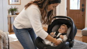 Quais características tornam um bebê conforto mais seguro? Entenda certificação, instalação, arnês e proteção contra impactos.