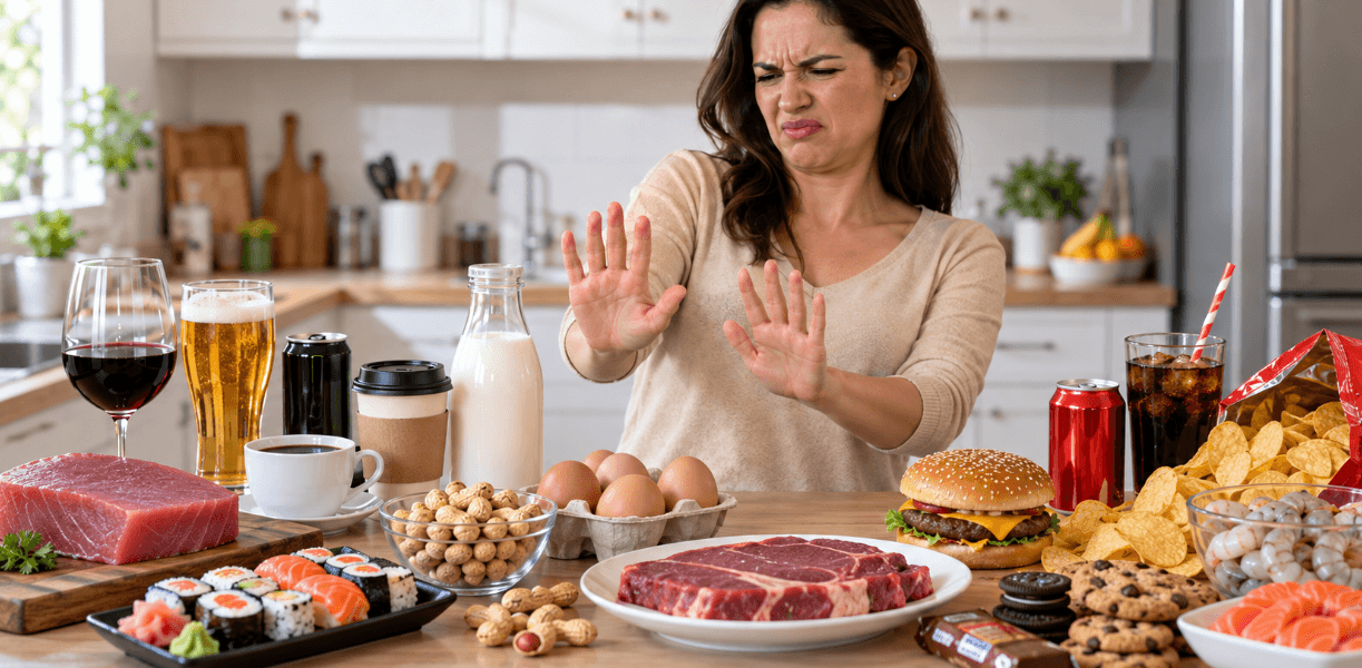 Quais alimentos devem ser evitados durante a amamentação? Veja cuidados com café, álcool, peixes e alergias.