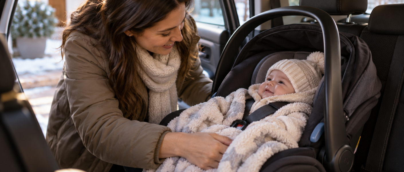Como usar bebê conforto no inverno sem comprometer a segurança? Saiba ajustar o cinto, escolher roupas e evitar riscos.