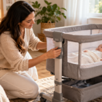 Berço portátil com regulagem de altura vale a pena? Entenda ergonomia, praticidade e cuidados essenciais de segurança.