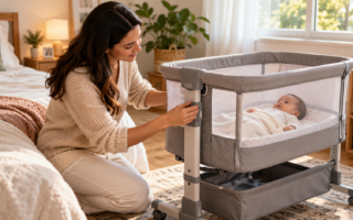Berço portátil com regulagem de altura vale a pena? Entenda ergonomia, praticidade e cuidados essenciais de segurança.