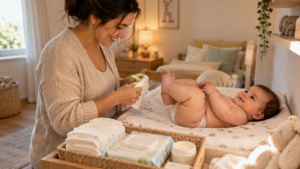 Como escolher fralda para bebê com pernas grossas? Entenda tamanho, elásticos, ajuste e sinais de desconforto.
