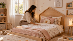 Cama montessoriana com cabeceira vale a pena? Entenda vantagens, segurança e o que avaliar antes de escolher.
